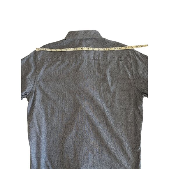 Bugatchi Mens Classic Fit Cotton Button Up Dress Shirt Blue White Pattern M - Picture 11 of 14